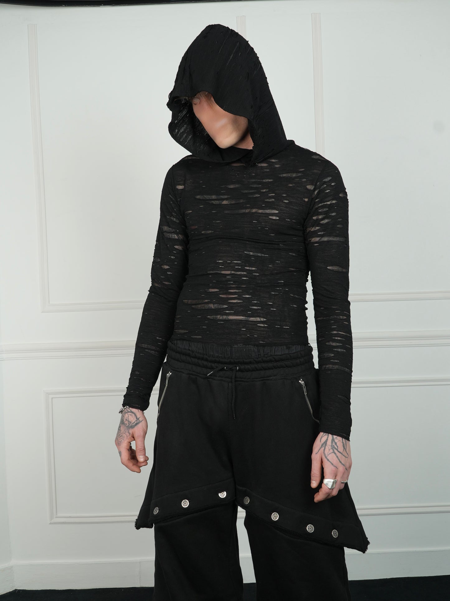 AOYOS HYBRID MESH HOODED TOP