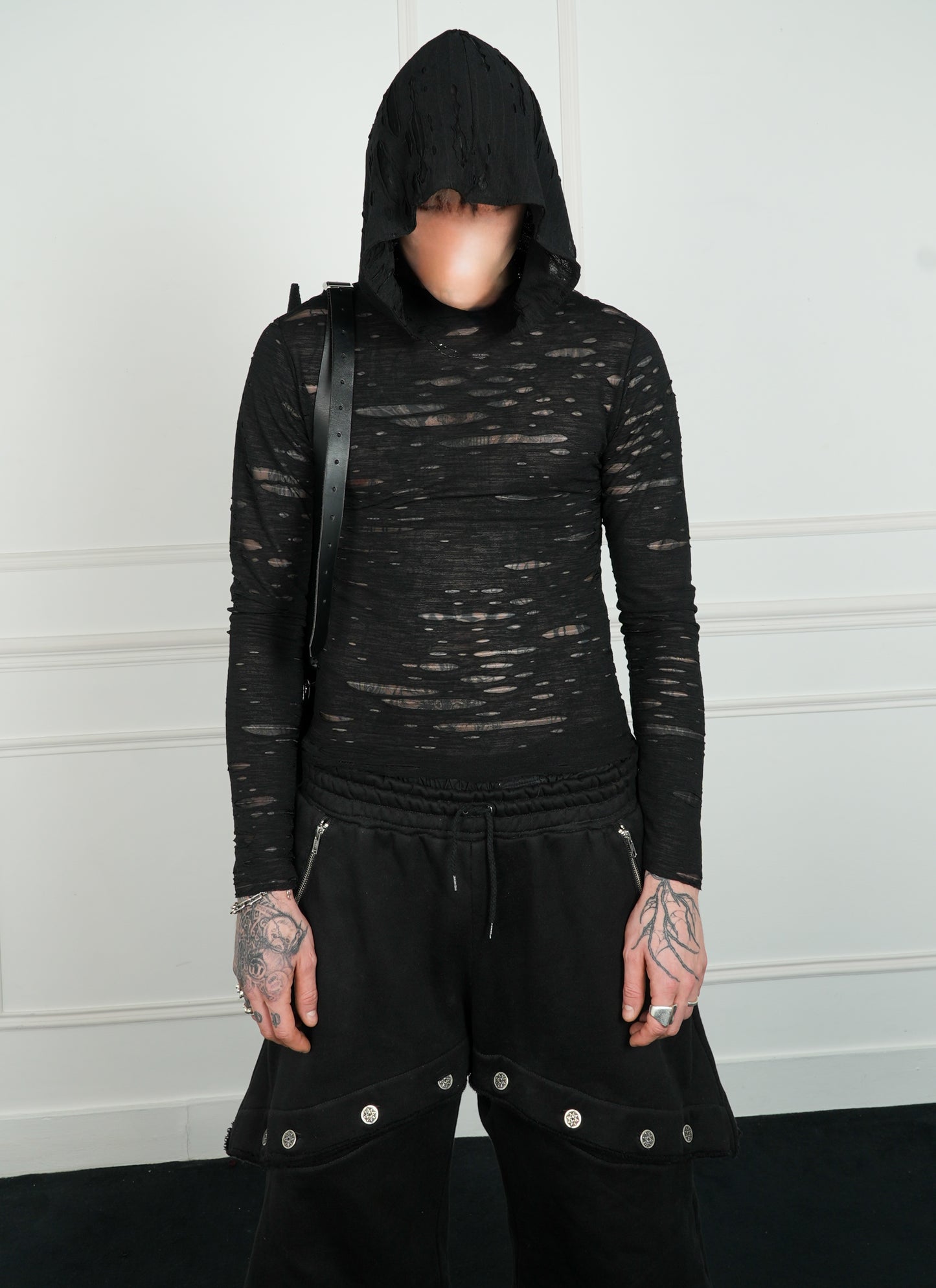 AOYOS HYBRID MESH HOODED TOP
