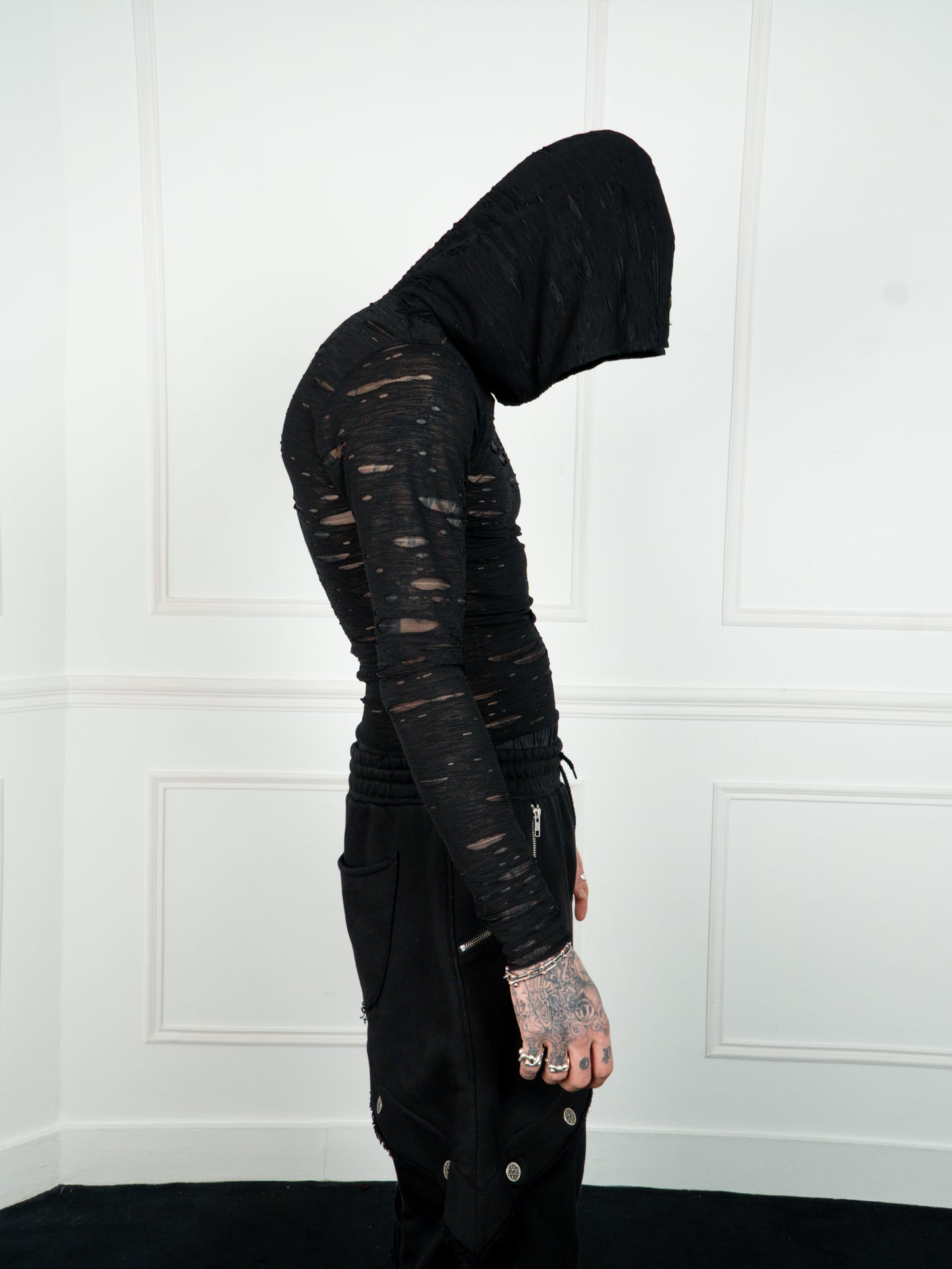 AOYOS HYBRID MESH HOODED TOP